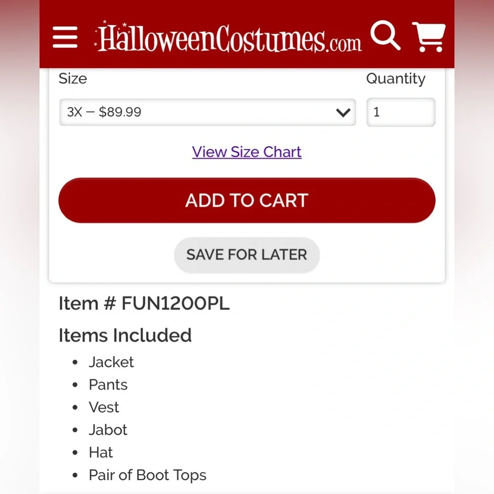 Deluxe Captain Hook Men's Costume - Burgundy and Black - Picture 3 of 3